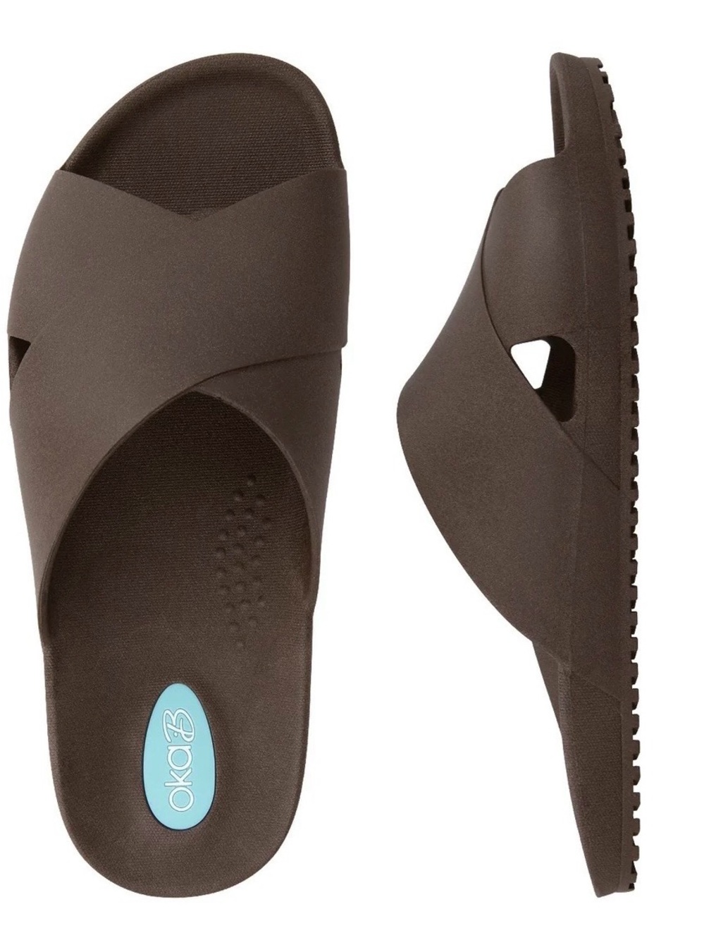 OKA b. Brown Maxwell Slide Sandal - Women's - size XL